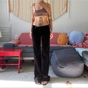 Theory dark brown velvet pants